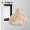 Adjustable Vintage Rattan Pendant Lights Handmade Bamboo Hanging Lamps Boho E27 Rattan Woven Ceiling Chandeliers for Living Room