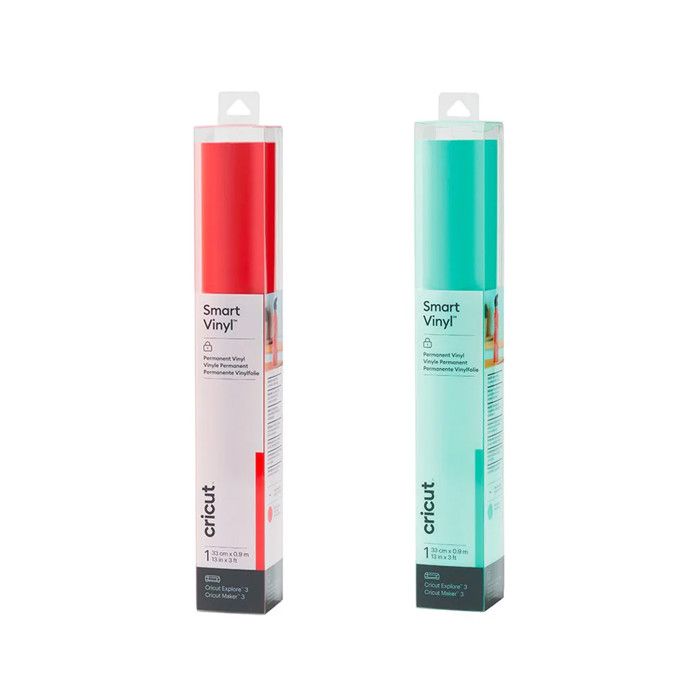 2 Permanent Vinyls Cricut 91 X 33 Cm - Mint, Red