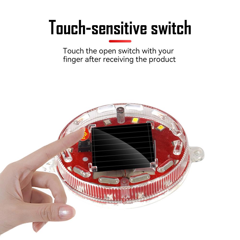 Solar Power Mortorcycle 12LED Warning Light Night Ride Tail Light Anti-rear Strobe RGB Light with Reflective Sticker