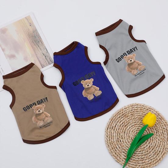 Yousheng Pet Vest Cartoon Pattern Round Collar Sleeveless Pet Dogs Cats T-shirt Clothes for Summer