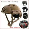 Schneller taktischer Helm, verstellbarer Knopf, dickes ABS, für den Außenbereich, Luftgewehrschießen, CS-Schutzausrüstung, geeignete Kopfgröße 55–60 cm