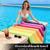 Extra Large Rainbow Stripe Beach Towel - Super Soft Microfiber Quick-Dry Wrap Towel