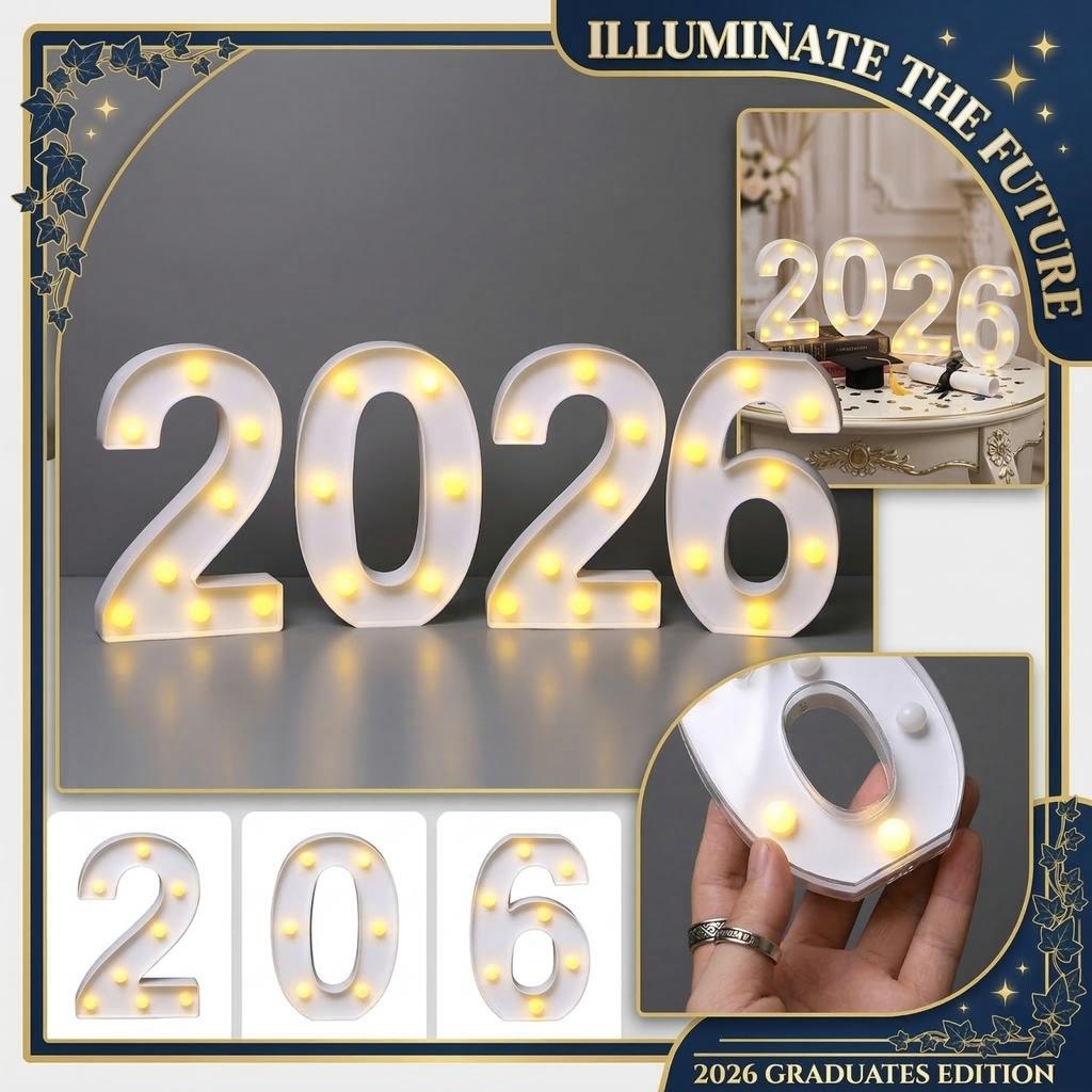 2026 Abschluss 22cm LED Leuchtet im Dunkeln Digitale Schreibtischlampe