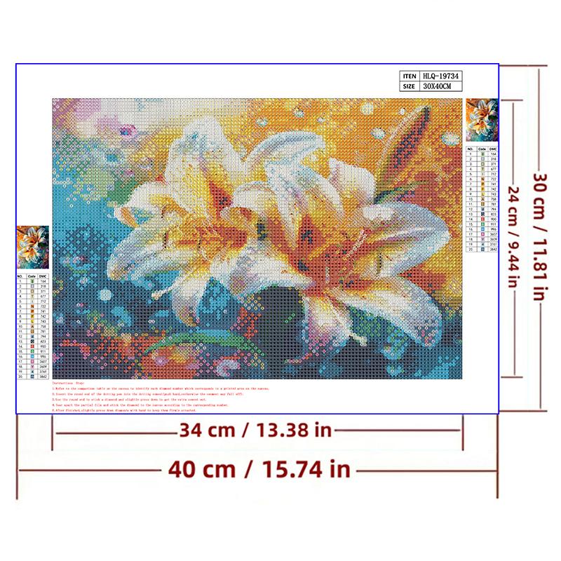 5d DIY Diamond Painting Cross Stitch Colorful Lily Flowers Diamond Embroidery Mosaic Full Round Drill Home Decor Crafts