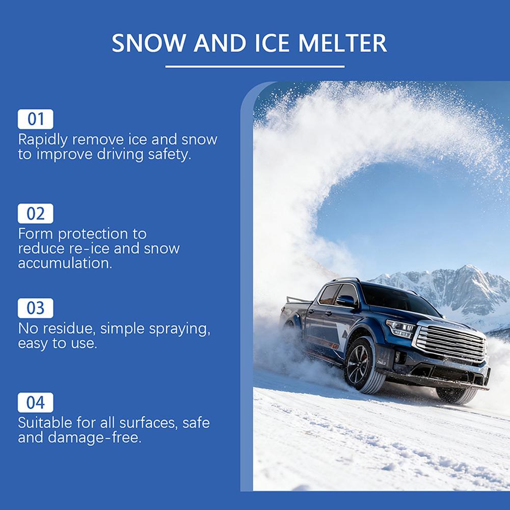 Snow Ice Melter De-Icer Spray Winter Car Glass Frosts Remover Cleaner Rapidly Melting Forms Anti-Freeze Barriers Car Care Spray
