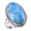 Natural Republic Anello Regalo in Argento Sterling Massiccio 925 con Pietra Preziosa Larimar S.9 c9n69