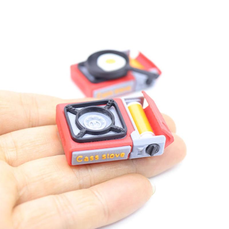 1 sada 1/12 Domeček pro panenky Simulace Miniaturní model plynového vařiče na karty Venkovní kempinkový přenosný plynový vařič Nádobí Scéna Dekorace Příslušenství pro panenky