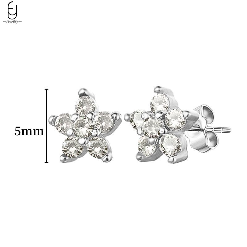 925 Silver Ear Buckles Fashion Hoop Earrings White Crystal Luxury Women's Earrings Wedding Women's Jewelry Premium Gift