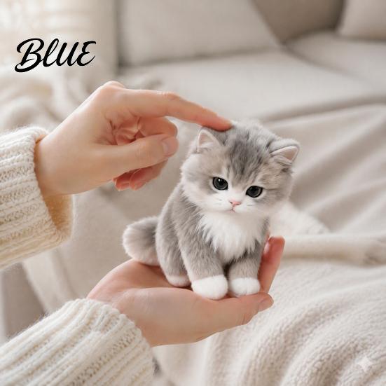 High Elastic Cotton Plush Simulation Cat Doll Keychain, Soft Skin Friendly Stuffed Animal Decorative Toy Pendant, Kitten Plushie Bag Charm for