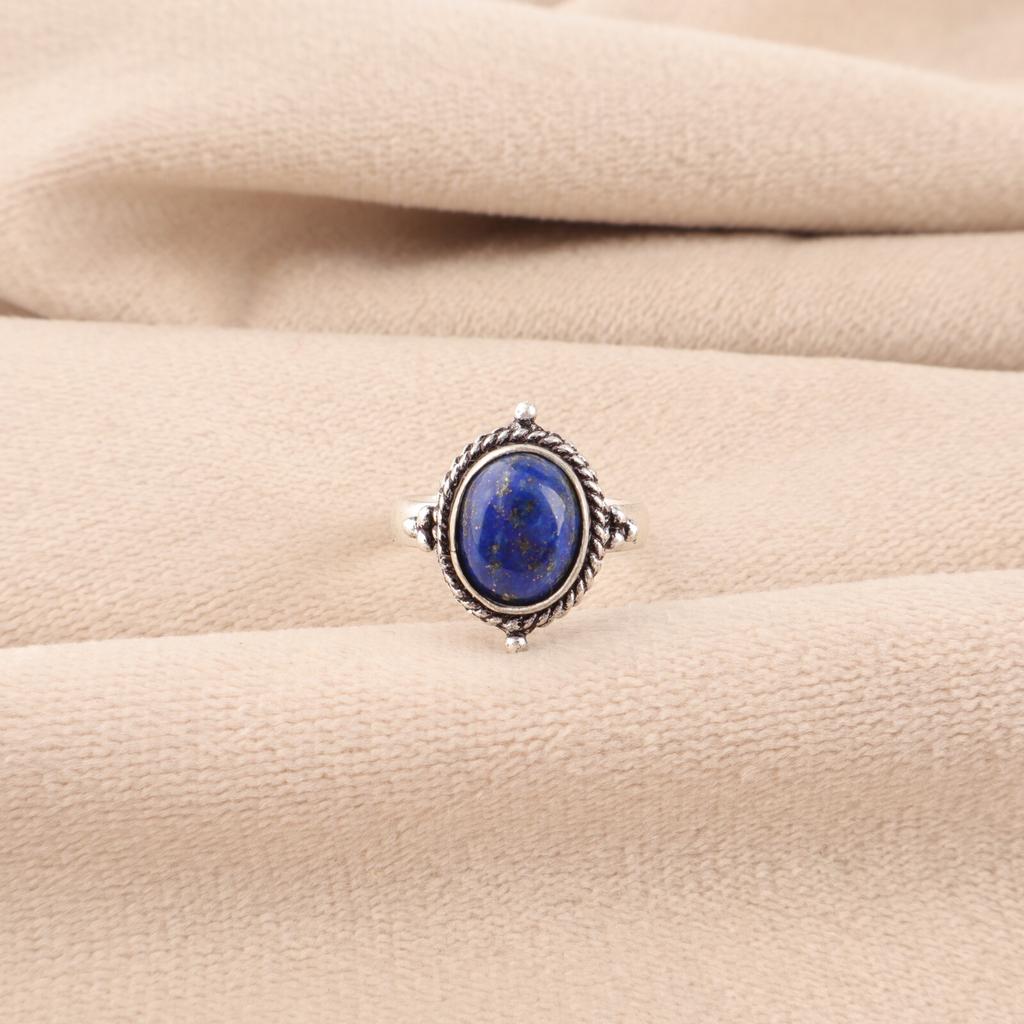 Lapis Lazuli Gemstone 925 Sterling Silver Jewelry Handmade Silver Ring For Women RR-9-36