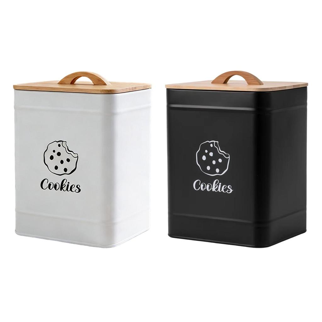 Cookie Jar Sealed Carbon Steel,Kitchen Large Capacity Food Storage Container Storage Tin Organizer for Coffee Flour Laundry Room