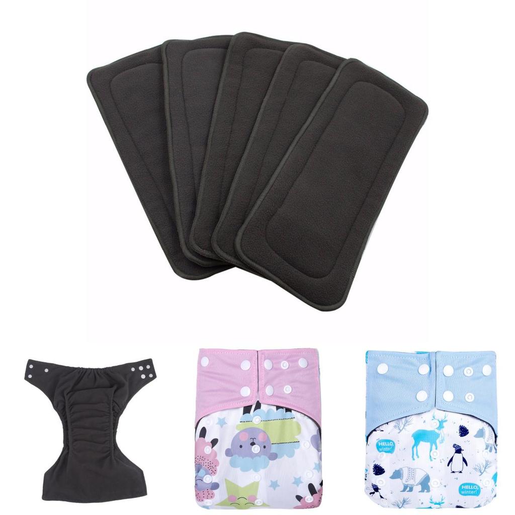 Washable Bamboo Charcoal Inserts In Baby Cloth Diaper With Ultimate Durability