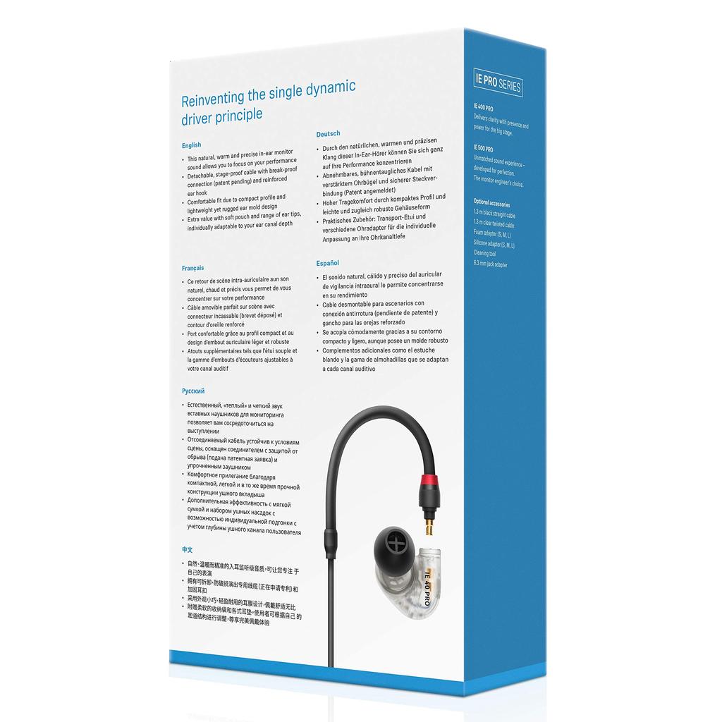 Sennheiser IE 40 PRO CLEAR Professional Monitoring Earphones (Official Japanese Product)