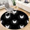 1pc Cat Moon Office Round Area Rug, Under Office Chairs Bedroom Living Room Home Decor, Room Deco