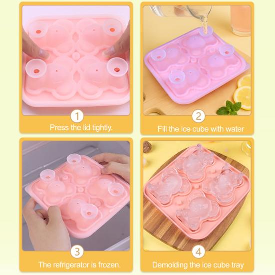 Formička na led ve tvaru koaly 4-dutá silikonová forma na čokoládu a dorty bez BPA výrobník ledu ve tvaru koaly na koktejly a nápoje