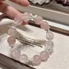 Same Style As On Xiaohongshu: Original Natural Rose Quartz Bracelet with Micro-paved Diamond Accents, a Popular Women's Accessory, Perfect for