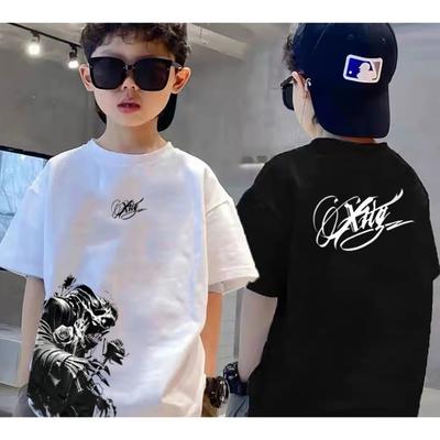 Printed Children's T-shirt for Boys and Girls, Round Neck Breathable Casual Top