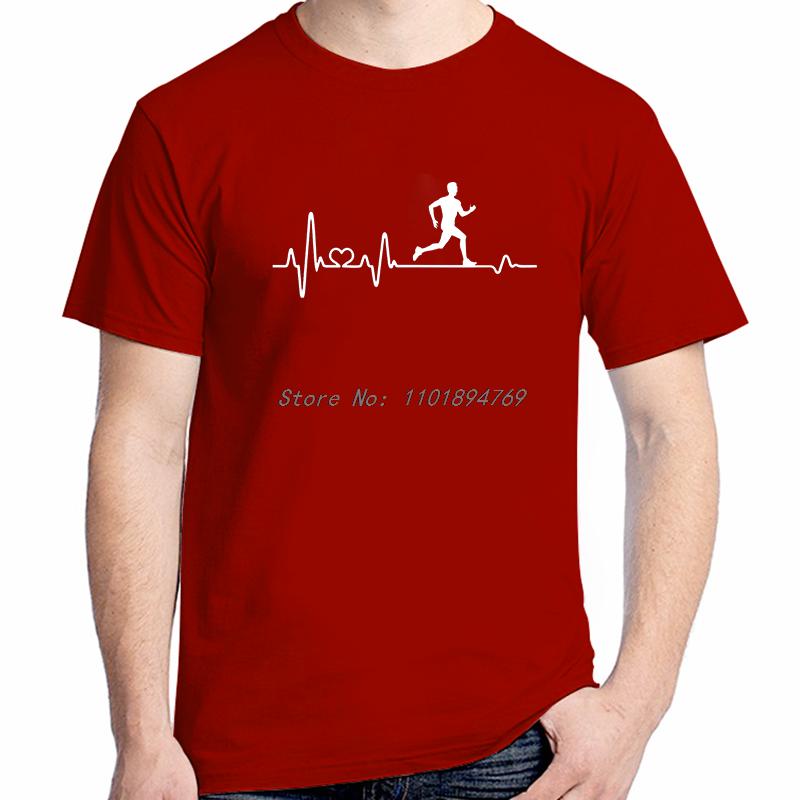 Jogger Jogging Heartbeat Jogging Fitness Pulse Ecg Funny Shirts Graphic Tee Summer Tops Tshirt New Arrival Goods Cotton Tshirt