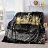 Pink Crown Sparkle Majesty Blanket Flannel Blanket for bed, sofa, Camping, Hiking, Picnic Essentials, gift for family Fan gifts