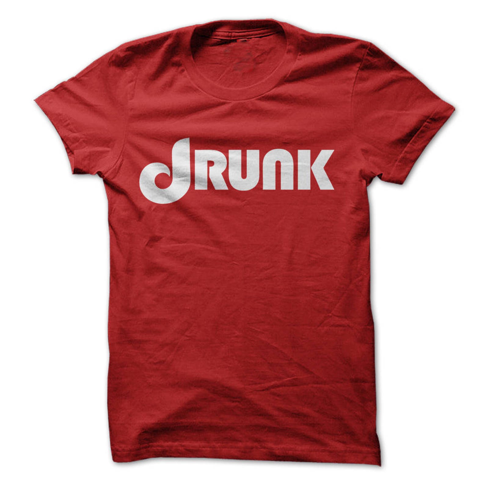 Drunk - Philadelphia T-Shirt Design - Red T-shirt with White Print XL