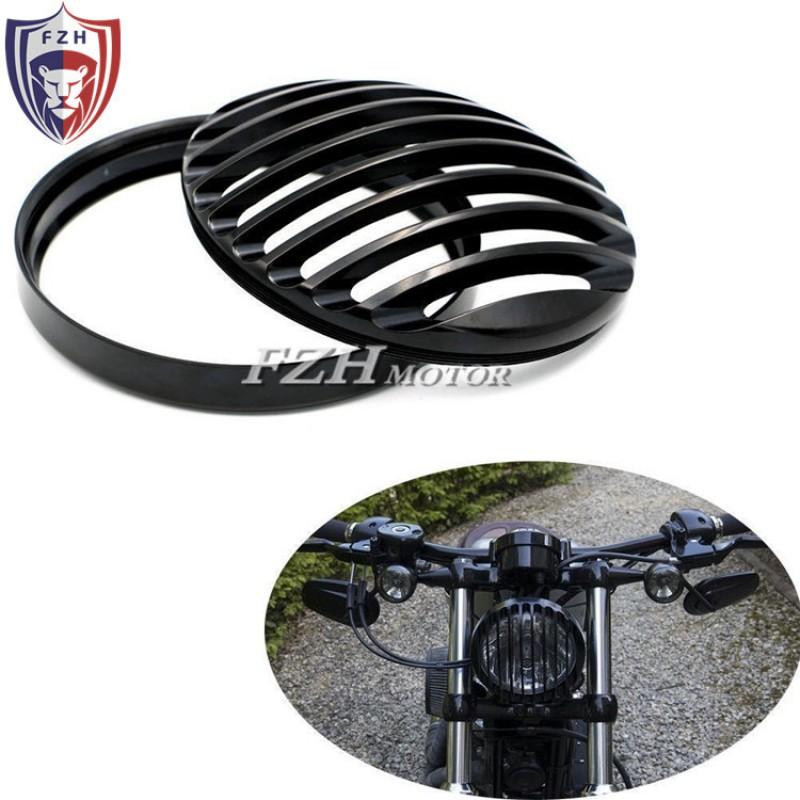 Motorcycle Headlight Cover Black Mesh Harley XL883 1200 X48 Dyna Softail