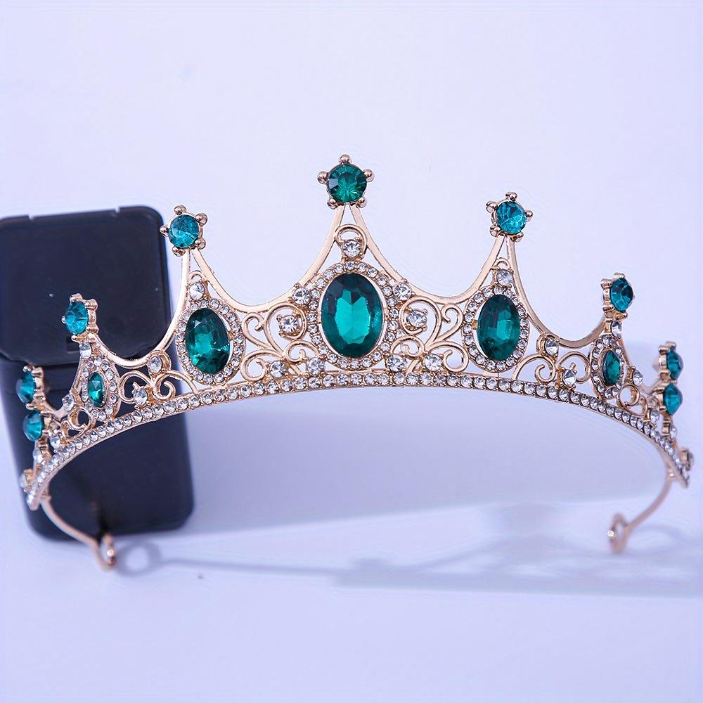 Accessori per Capelli da Sposa Barocco Strass Cristallo Corona Tiara Corona da Sposa Copricapo Corona da Festa Gioielli per Capelli da Sposa Tiare
