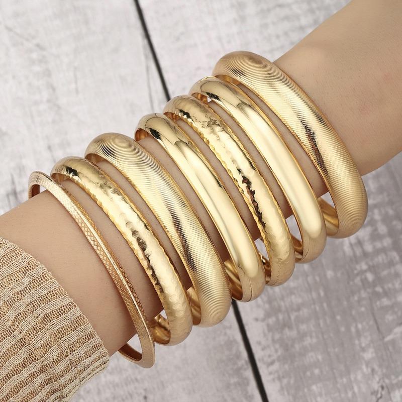 Jewelry, Rhombus Twist Glossy Bracelet Set, Irregular Punk Bracelet Set