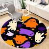 1pc Ghost Pattern Carpet, Round Non Slip Durable Large Size Office Carpet, Suitable for Office