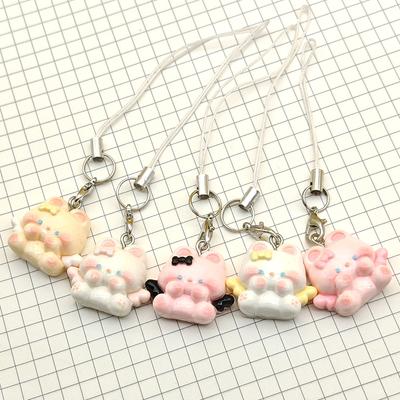 Cute Kawaii Phone Charms Pendant Pink Rabbit Resin Cases For iPhone 16 CCD Camera Airpods Earphones Ins Korea New Original Gift