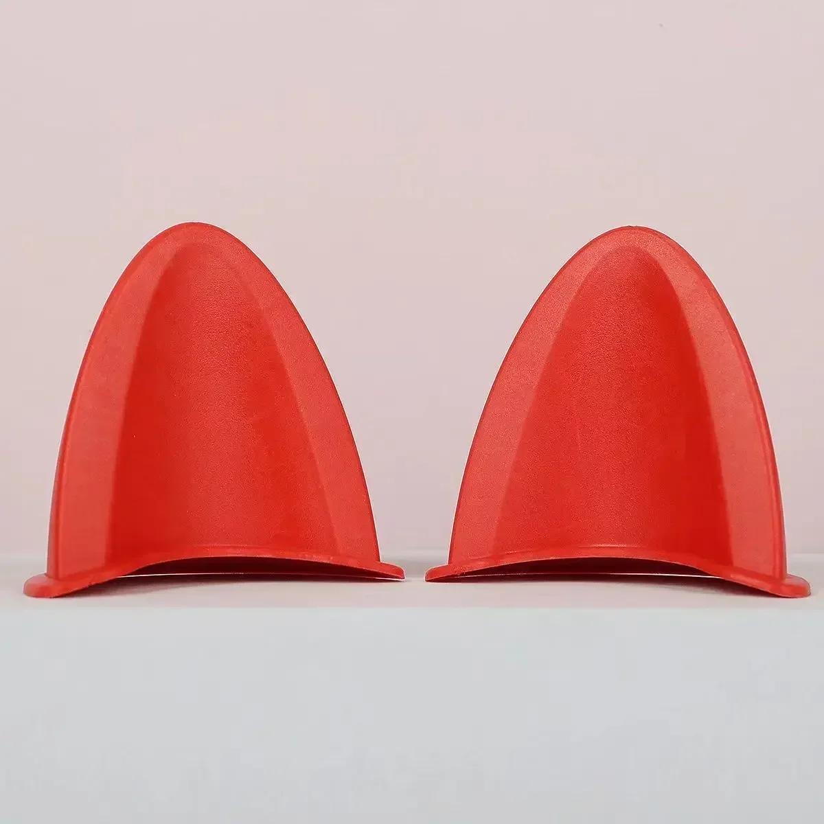

Motorcycle Helmet Decroation Cat Ears Waterproof Stylish Easy Install Two Color PVC Stickers Helmets Universal Accessories красный
