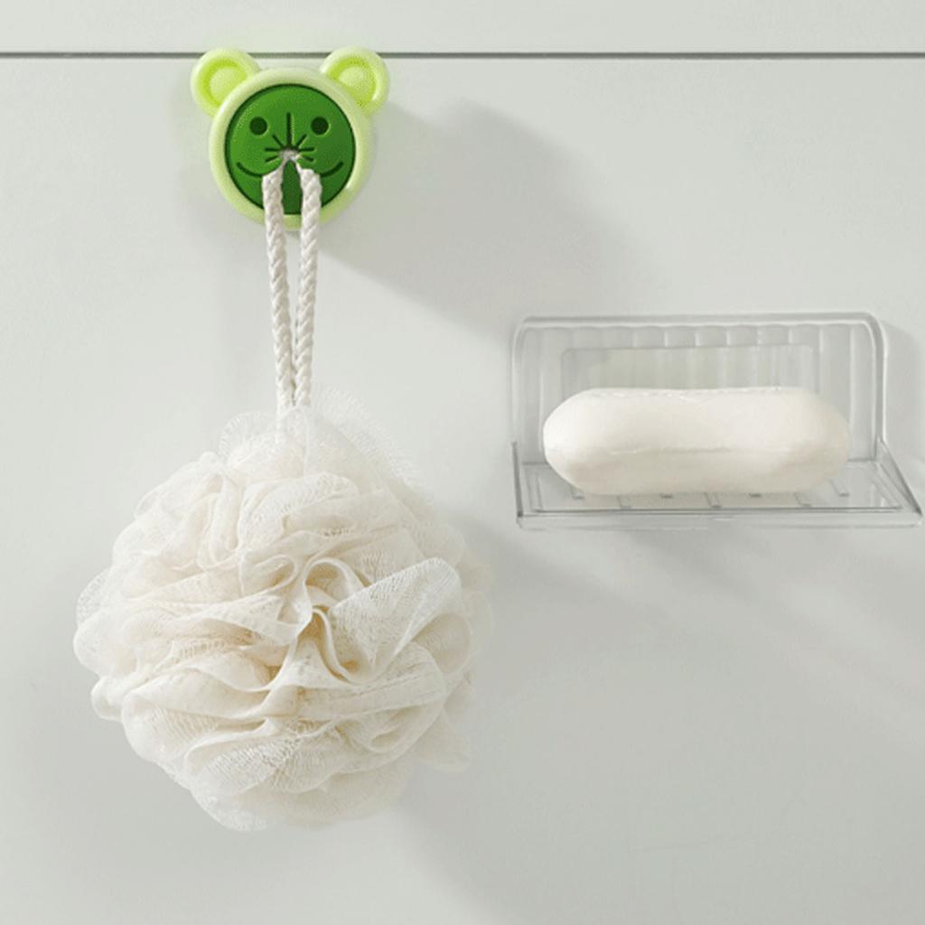 Push In Suction Hand Towel Holder Cartoon Shaped Round Self Adhesive Wall Dish Towel Hook for