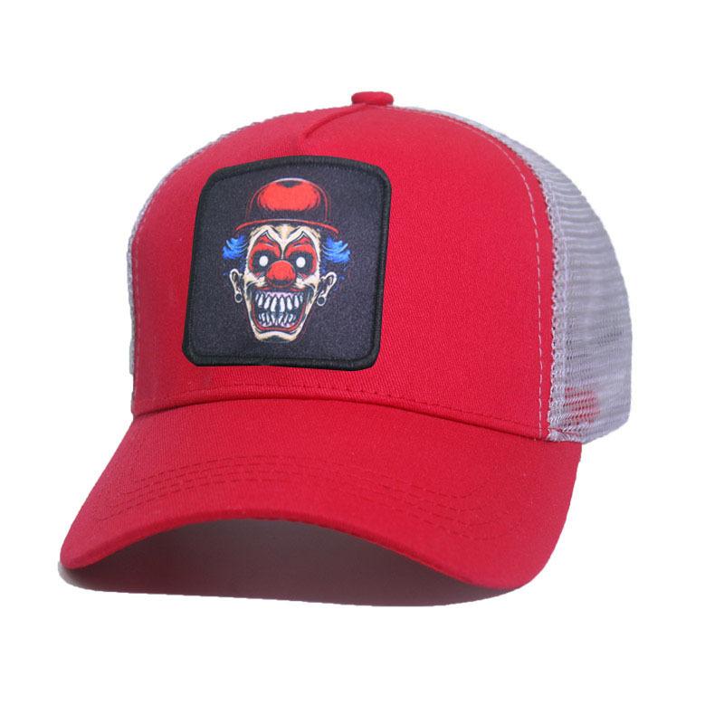 Trendy Fashionableable Clown Embroidery Stitched Baseball Cap For Men And Women, Backless Hip-Hop Hat, Summer Breathable Mesh Sun Gorras Unisex Str