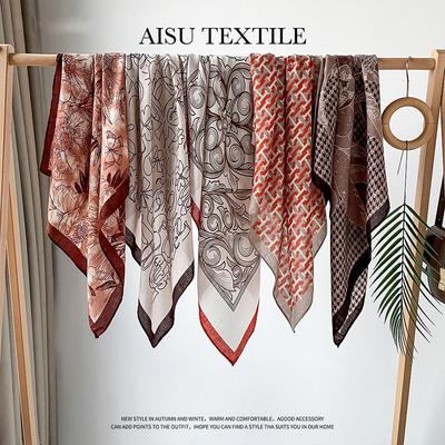 Spring And Summer Satin Long Scarf For Women Sunscreen Shawl Fashionable Beauty Scene Satin Long Scarf Versatile Travel Scarf
