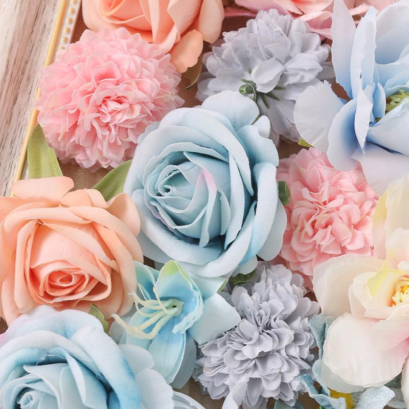Mixed Artificial Rose Flowers Heads Fake Flower for Home Hoom Decor Garden Wedding Decoration DIY Craft Garland Gifts Accessory