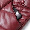 Women's PU Leather Cotton Jacket Thick Warm Windproof Leather Jacket Loose Padded Jacket with Fur Collar