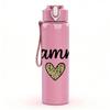 1PC Grammy Heart Letter 750ml Color Plastic Sports Water Bottle Leakproof Flip Straw Lid Suitable for Sports Office Home Use