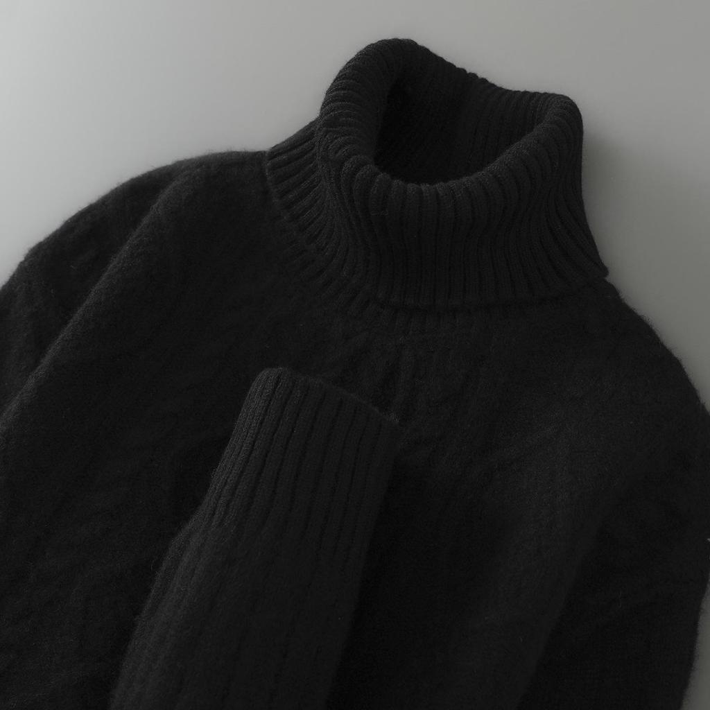 Men's 100% Pure Wool High Neck Jacquard Sweater - Autumn/Winter 2025 Collection