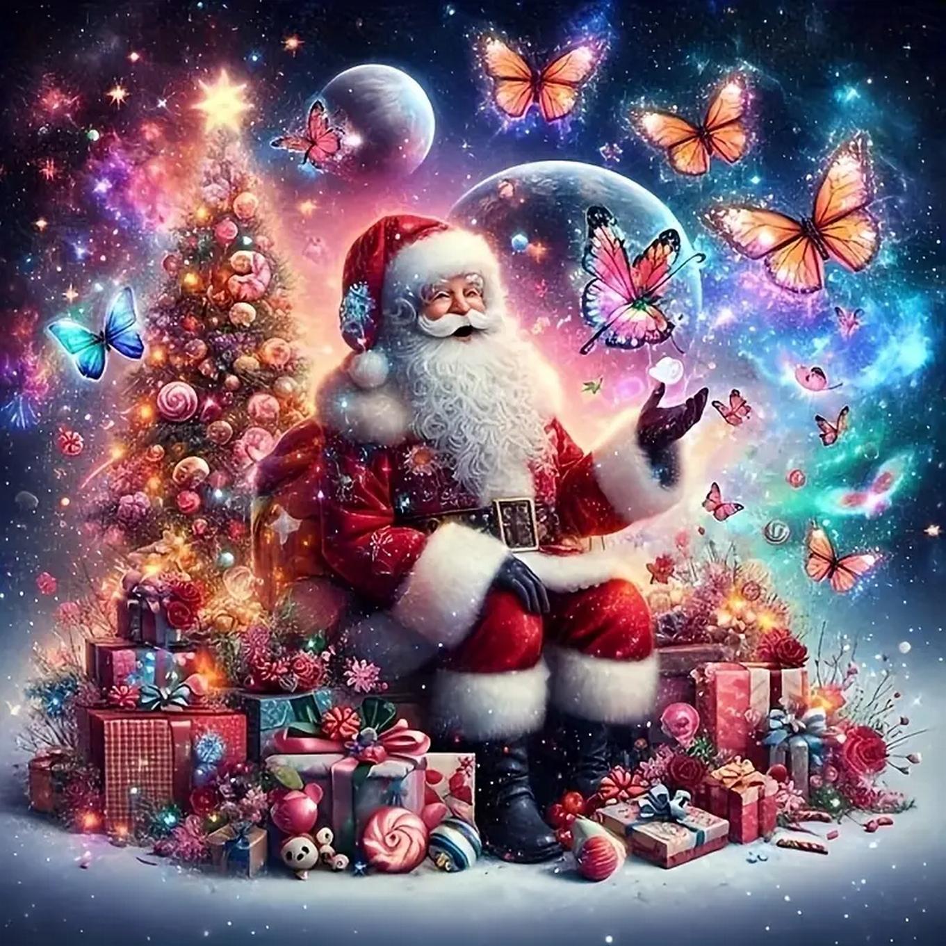 

DIY Полная круглая алмазная картина вышивка крестом Счастливого Рождества Санта-Клаус Снеговик Домашнее украшение Искусство Алмазная живопись 5d Алмазная художественная живопись Full Round 40X42.5CM