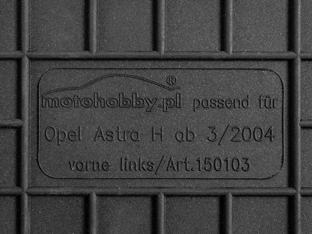 Dywaniki Motohobby 150103 + OSŁONA 200000/1 - Opel Astra III H 2004-2014 STOP. OP przód - ZAMONTOWANE