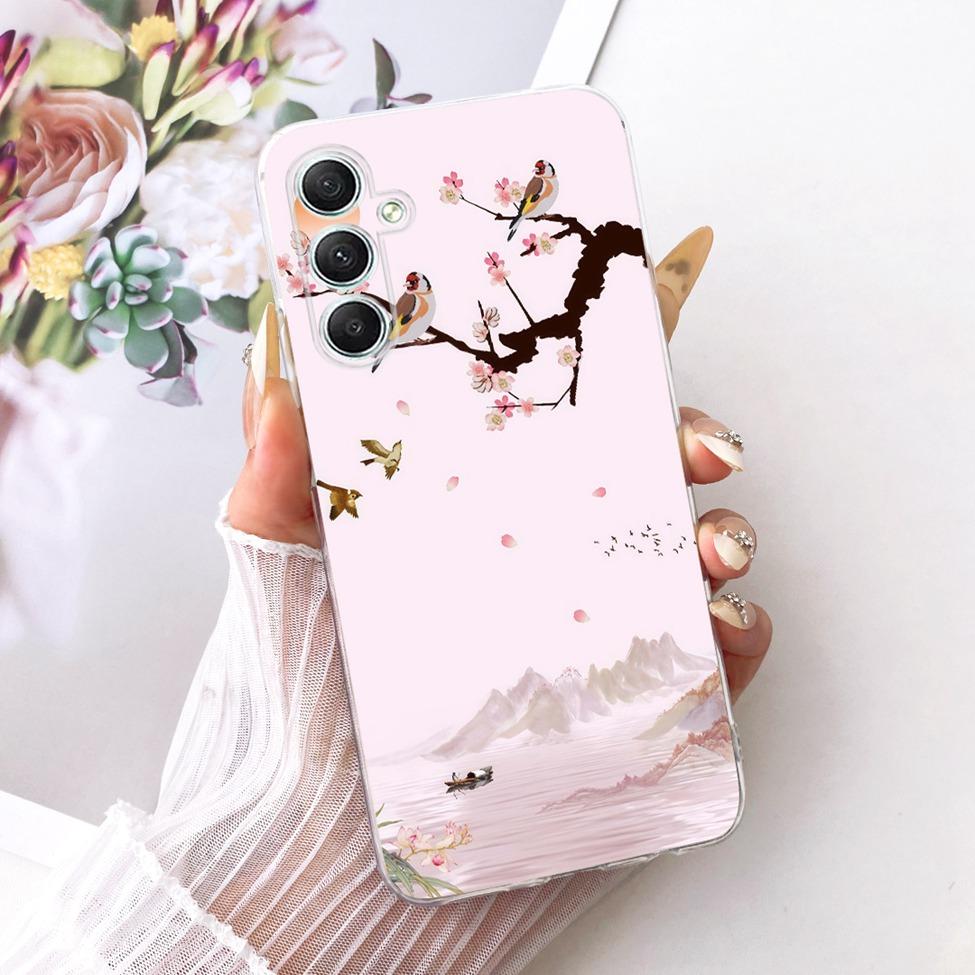 Clear For Samsung A35 5G Case Cute Cat Fashion Butterfly Funny Painted Cover For Samsung Galaxy A35 5G SM-A356E SM-A356B Casing