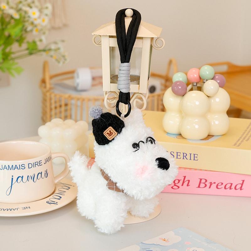 Kawali Puppy Plush Dog Toy Bag Decoration Keychain Pendant  Creative Stuffed Doll Cute West Highland Terrier Kid Birthday Gift