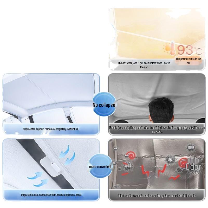 Compatible with all Tesla models: updated sunroof ice crystal sunshade for Model Y/3/YL, rear window type.