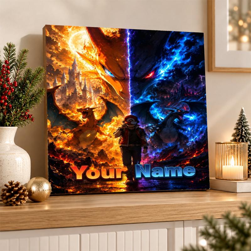 Charizard Custom Name Diamond Painting Personalized 5D Full Drill DIY Diamond Art Home Decor