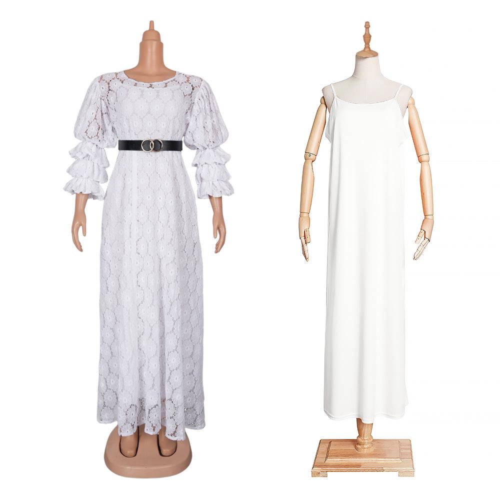 

Платье из кружева в африканском стиле большого размера с круглым вырезом для женщин 2XL