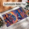 Truck Theme Crystal Velvet Rug Personalized Custom Name Text Soft Floor Mat Home Decor