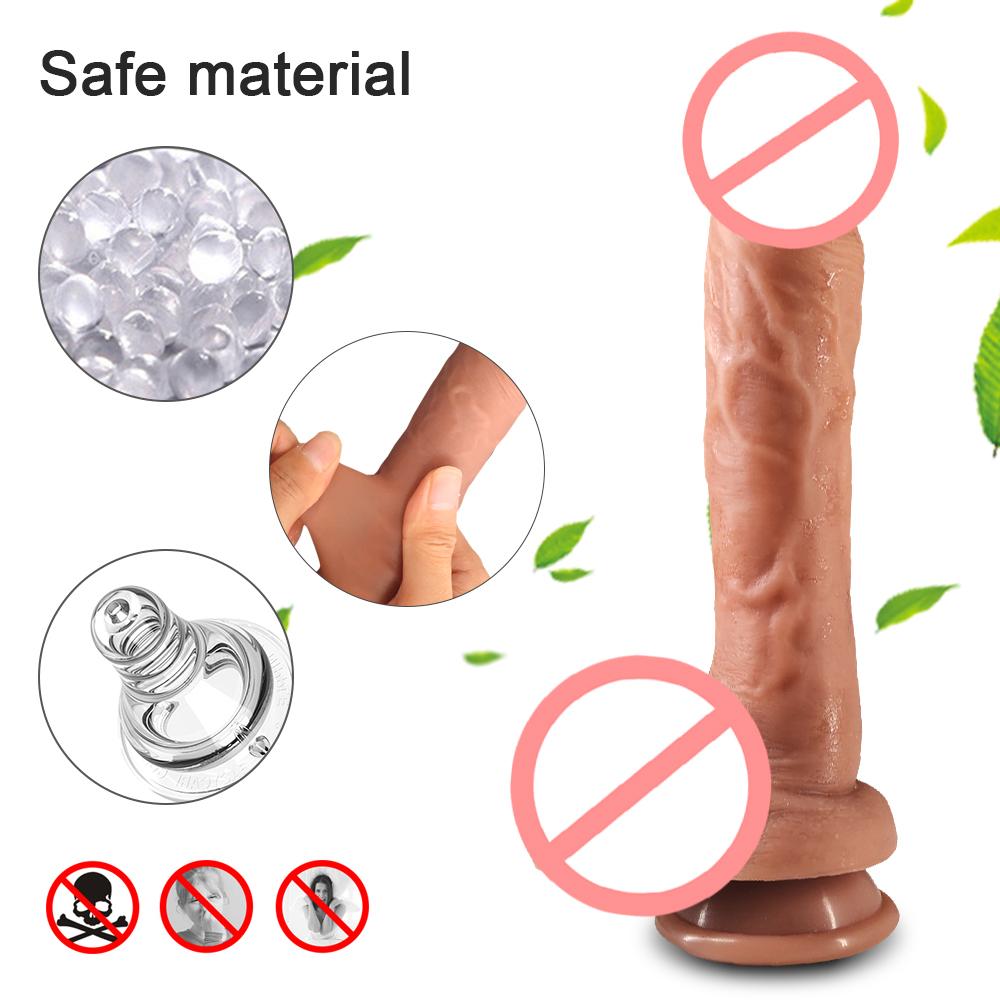 Bezdrátové dálkové tahání realistické dildo vibrační vrstva silikonová super velký vyhřívací penis dilda Sexuální hračky pro ženy