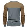 Camiseta Henley Casual de Manga Larga para Hombre con Bloques de Color