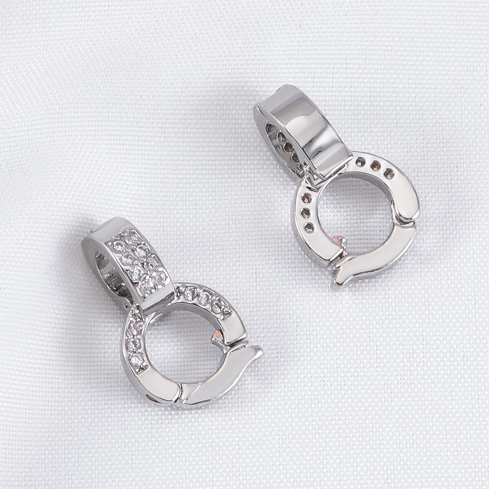 

2pcs Rhinestone Inlaid Copper Round Universal Clasps DIY Bracelet Necklace Connector Multi-functional Jewelry Findings Materials 2pieces
