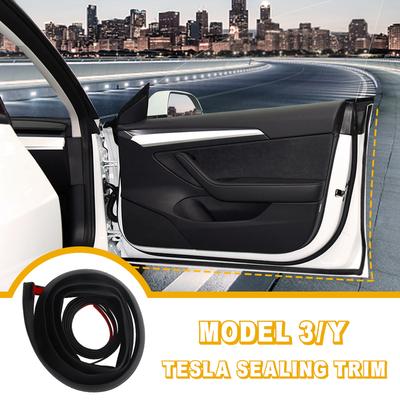 Door Seal Soundproof Kit For Tesla Model 3 Y 2017-2024 Rubber Weather Draft Seal Strip Wind Noise Kit Front Trunk Cover Strip