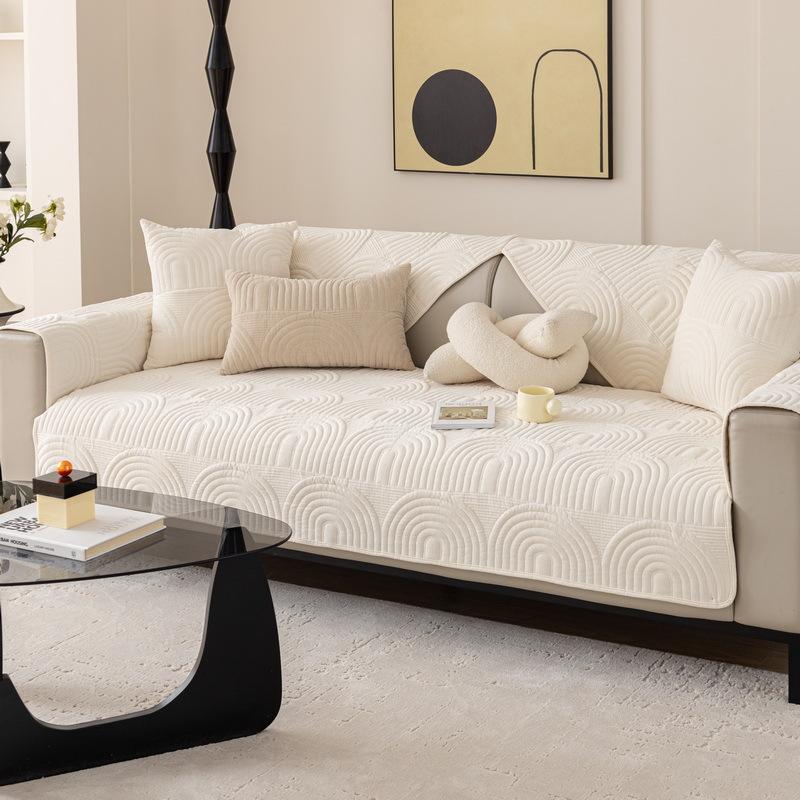 Chenille Quilted Sofa Cushion Four Seasons Universal Non-slip Leather Sofa Cover Cover Thickened Three People Cushion Cover Cloth